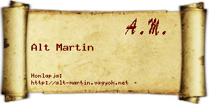 Alt Martin névjegykártya